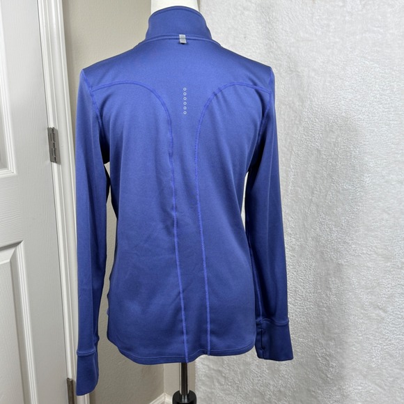 Nike Running Dri-FIT Women L Half Zip Pullover Long Sleeve Top Purple Athlesiure - Picture 3 of 11